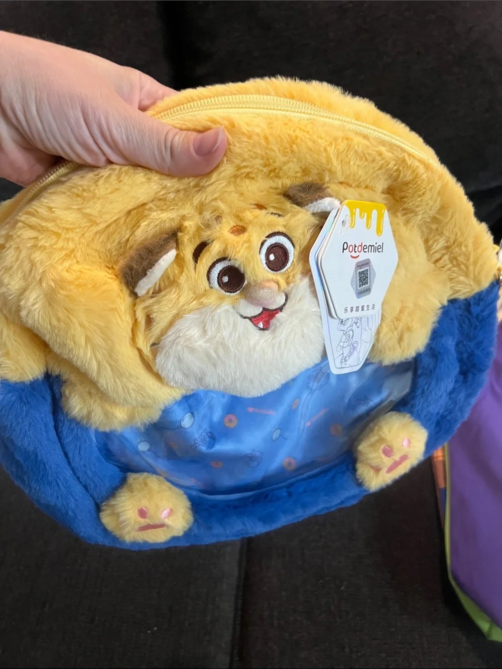 Disney Plush Character Crossbody Bag in Yellow and Blue